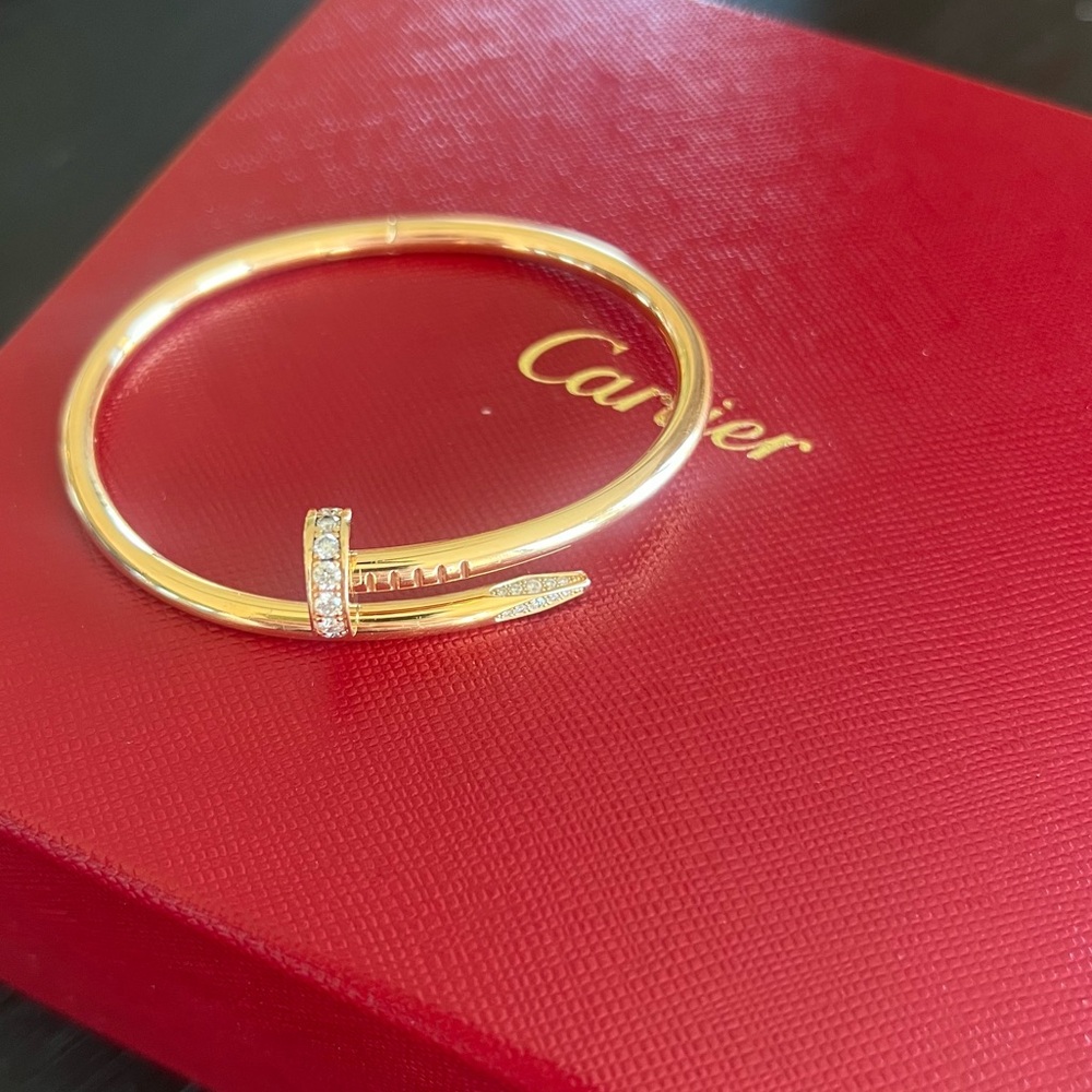 Cartier Juste Un Clou pink gold with diamonds bracelet - Picture 12 of 15